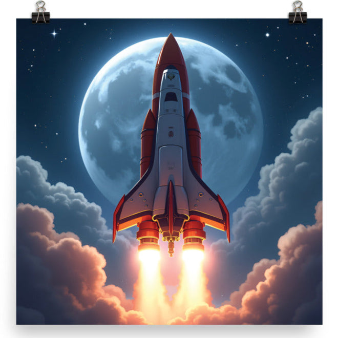 MOON MATH POSTER - ROCKET SHIP – Moon Math